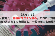 【えっ！？】立民・枝野氏「首相はワクチン頼み」とコロナ対策批判「高齢者7月末完了も無理だし、一般の年内も無理だな」