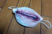 （ヽ´ん`）「ハロウィン用にヤバいマスク作った｣