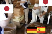 【動画】日本がドイツとスペインボコボコにする餅つき動画がバズる