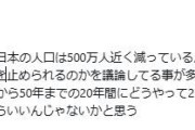 武井壮「減少よりも増えた理由考えてみたら」人口減巡る私見ポストが表示1200万回超X大激論
