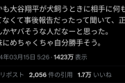 【悲報】大谷さん、犬買うときに嫁に事後報告だった…