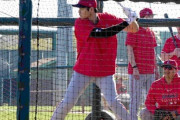 大谷翔平さん、フリー打撃で34スイング中柵越え1本