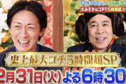 【悲報】日テレ、大晦日はナイナイのゴチ5時間スペシャルに決定！ ガキ使の後釜へ