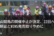 明日21日の中山競馬の開催中止が決定、22日への順延とWIN5発売取りやめに