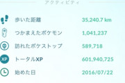 【ポケモンGO】今現在の「歩いた距離」「捕獲数」どれくらいになってる？