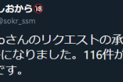【Vtuber】ksnksoさんのリクエストの承認が130件になりました。