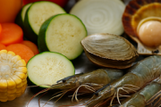 バーベキューに野菜と海鮮持ってくるやつ