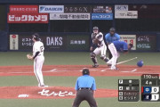 オリックス東が危険球退場　中日細川に頭部死球…中嶋監督がリクエストも覆らず