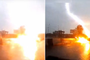 走行中の車に雷が2度も落ちるという嫌なミラクル現象が発生（ロシア）