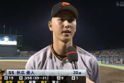 巨人 秋広 .356 1ホーマー 9打点