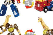 「トランスフォーマー ワイルドキング」に登場するオプティマスプライムとライトロングが玩具に