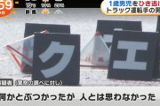 【悲報】深夜の国道に一歳児がいるかもしれない運転を怠ったトラック運転者、ひき逃げで逮捕