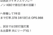 【朗報】元西武マキノン、韓国で首位打者.378 3本 OPS.988