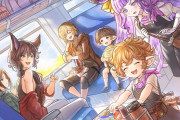 【グラブル】今日からGWの5連休！列車旅を楽しむひよこ班たちとシェロカルテのお手伝いを頑張るサンドリヨンのイラスト！
