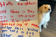 「コロナが落ち着いたらこの犬のペットシッターをさせてくれませんか？」10歳少年の愛らしい手紙が届く（アメリカ）