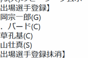 【10/5公示】巨人・井納が登録抹消　立岡が一軍登録
