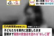 男と不倫する為に娘２人を殺害した竹内麻理亜「飲みに行くことを家族に注意され、預けられなくなった」「外から子供が見えないように車にサンシェードを付けた」