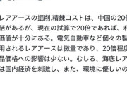 国民民主党の議員さん「日本産レアアースは20倍の価格でも問題ない。むしろ経済を活性化させ環境にも優しい」