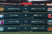 ◆Ｊ１◆19節 19時KO 前半終了 清水3-5横浜FMバカ試合、G大阪1-1浦和ドロー、C大阪2-1川崎F失速！湘南0-0名古屋