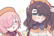 【FGO】女装ぐだ男とマシュイラスト！！　ビール売りぐだ男いいね！！