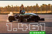 【動画】EVで時速100kmまで1.461秒、世界記録更新　独大学生チーム