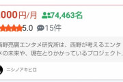 キングコング西野さんのオンラインサロン（月額1000円）、会員7万4千人ｗｗｗ