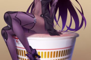 【FGO】カップラーメンの蓋を抑えるスカサハ師匠！！　師匠のぬーどるストッパーほしい！