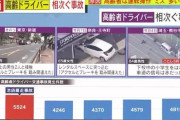 高齢者ドライバーによる高速道路逆走ドラレコ動画　ヤバすぎて笑えない