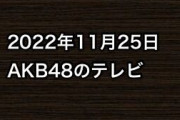 2022年11月25日のAKB48関連のテレビ