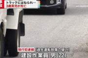 【悲報】トラック運転手、ママチャリがコケて道路に投げ出された子供を轢き過失運転致死で逮捕