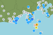 地震　東京都 新島地方で最大震度5弱