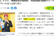 【誤植】広島ドラ1黒原、年俸1500円で仮契約