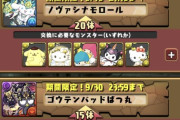 【パズドラ】サンリオコラボ、バッジ枠20体交換なら金卵は使えるようにしてほしかった