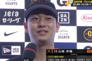【巨人】山﨑伊織(24) 6勝2敗 2.72 QS率75.0% WHIP1.05
