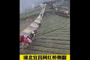 【中国】つり橋を揺らす観光客ら、ひっくり返って茶畑に転落＝注意聞かず定員オーバーも