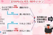 北方領土のゆるキャラ「イエスorノーで進めるチャートを作ったピ♪ぜひ遊んで欲しいッピ！」