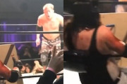 【プロレス】レスラーの喉にテーブルの一部が刺さるアクシデント(((ﾟДﾟ)))