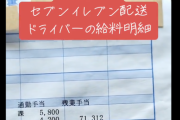 ５２歳男性セブンイレブン配送ドライバーの給与明細