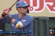 江越大賀 打率.167 3本塁打 9打点 OPS.575