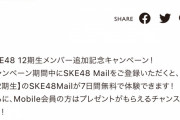 SKE48 Mobile × SKE48 Mail連動企画！12期生プレゼントキャンペーン！