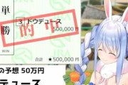 【祝】ホロライブ・兎田ぺこら、「G1・ジャパンC」で100万円てにいれるｗｗｗｗｗｗｗｗｗｗｗｗ