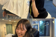 入江里咲ちゃん、久々に会えた植村あかりさんに抱き付く