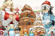 【FGO】バゲ子＆景虎さんイラスト！！　大きなクリスマスケーキいいですね！！