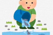 【画像】？？？「昔の生態系を取り戻したろ！」　外来種の稚魚を川に放流する住民らの姿が報じられネット上で物議をかもす