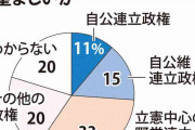 衆院選後に望ましい政権　最多は「立憲中心の野党連立」　世論調査