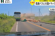 【動画】北海道のトラック事故、マジでやばい…