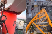 【動画】ロープ長さを間違ってクレーンからのロープ降下に失敗してしまう。