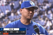 中日中田翔 .248 3本 17打点 OPS.642