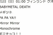 BABYMETAL Sabaton TOUR フィンランド クオピオ公演 セトリ