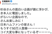 【朗報】石橋貴明さん、さらなる杉谷企画を思案